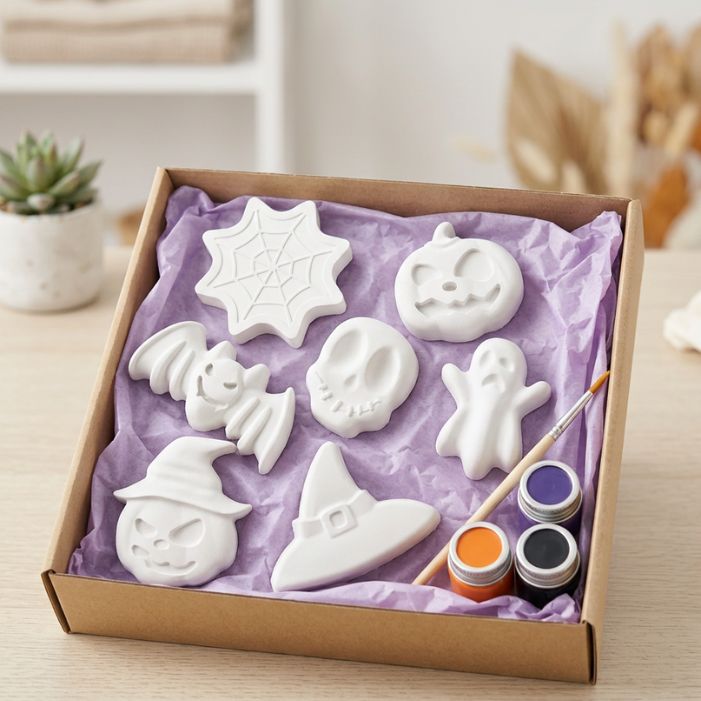 Детски Halloween DIY комплект Artima с гипсови фигурки за оцветяване и боички